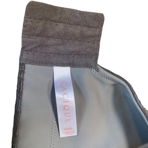 Cacique Lightly Lined No Wire Bra Gray Floral Size 44DD - Picture 7 of 8